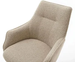 DrehstuhlAlja-Flex mit Armlehnen Materialmix Schlamm Kreuzgestell konisch Schwarz 180° drehbar Taschenfederkern Sofort versandfertig