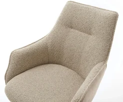 DrehstuhlAlja-Flex mit Armlehnen Materialmix Schlamm Kreuzgestell konisch Edelstahl 180° drehbar Taschenfederkern Sofort versandfertig