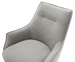 DrehstuhlAlja-Flex mit Armlehnen Strukturstoff Soft Grau Fußkreuz Edelstahl 360° drehbar Wippfunktion Taschenfederkern Sofort versandfertig