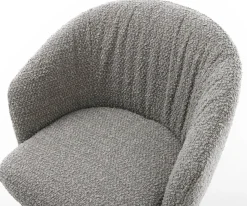 DrehstuhlCaja-Flex mit Armlehnen Bouclé Silbergrau Kreuzgestell breit Effektfinish Titan 360° drehbar Taschenfederkern Sofort versandfertig