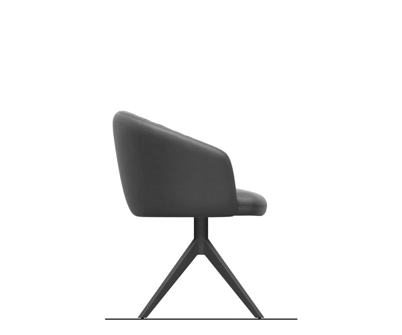 DrehstuhlCaja-Flex mit Armlehnen Bouclé Silbergrau Kreuzgestell breit Effektfinish Titan 360° drehbar Wippfunktion Taschenfederkern Sofort versandfertig