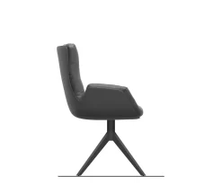 DrehstuhlClea-Flex Bouclé Creme-Weiß Kreuzgestell breit Schwarz 360° drehbar Wippfunktion Sofort versandfertig
