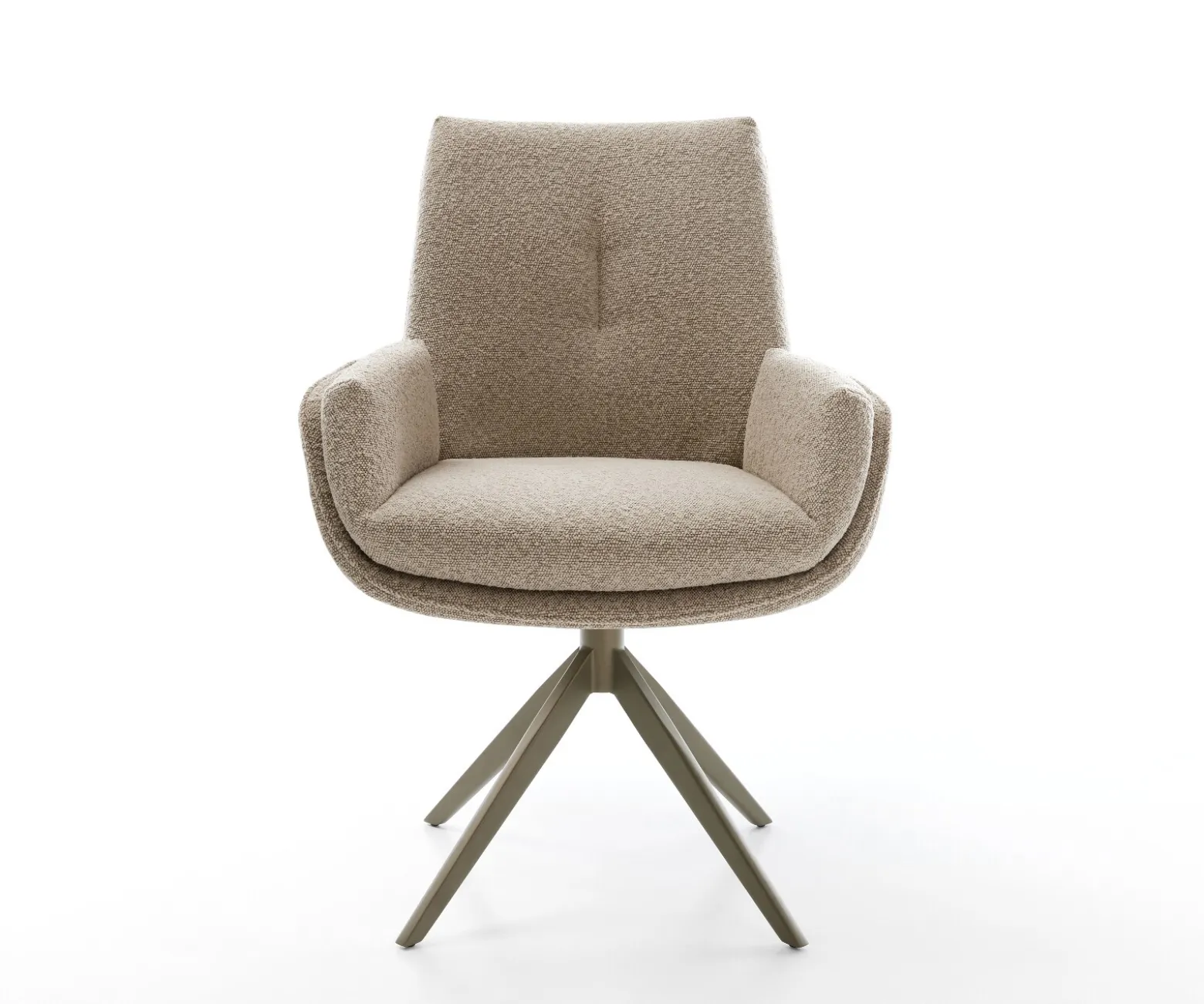 DrehstuhlClea-Flex Bouclé Schlamm Kreuzgestell breit Effektfinish Titan 360° drehbar Wippfunktion Sofort versandfertig