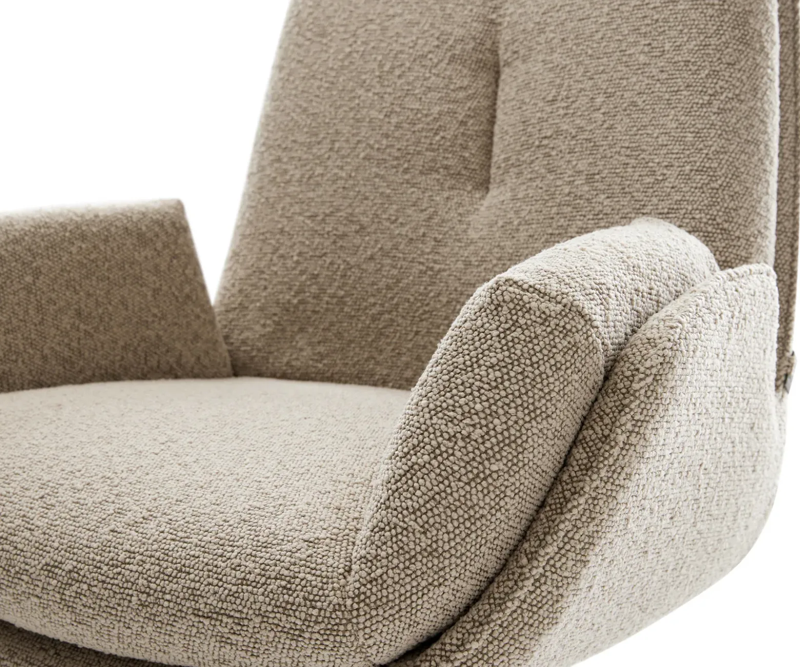 DrehstuhlClea-Flex Bouclé Schlamm Kreuzgestell breit Effektfinish Titan 360° drehbar Wippfunktion Sofort versandfertig