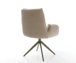 DrehstuhlClea-Flex Bouclé Schlamm Kreuzgestell breit Effektfinish Titan 360° drehbar Wippfunktion Sofort versandfertig