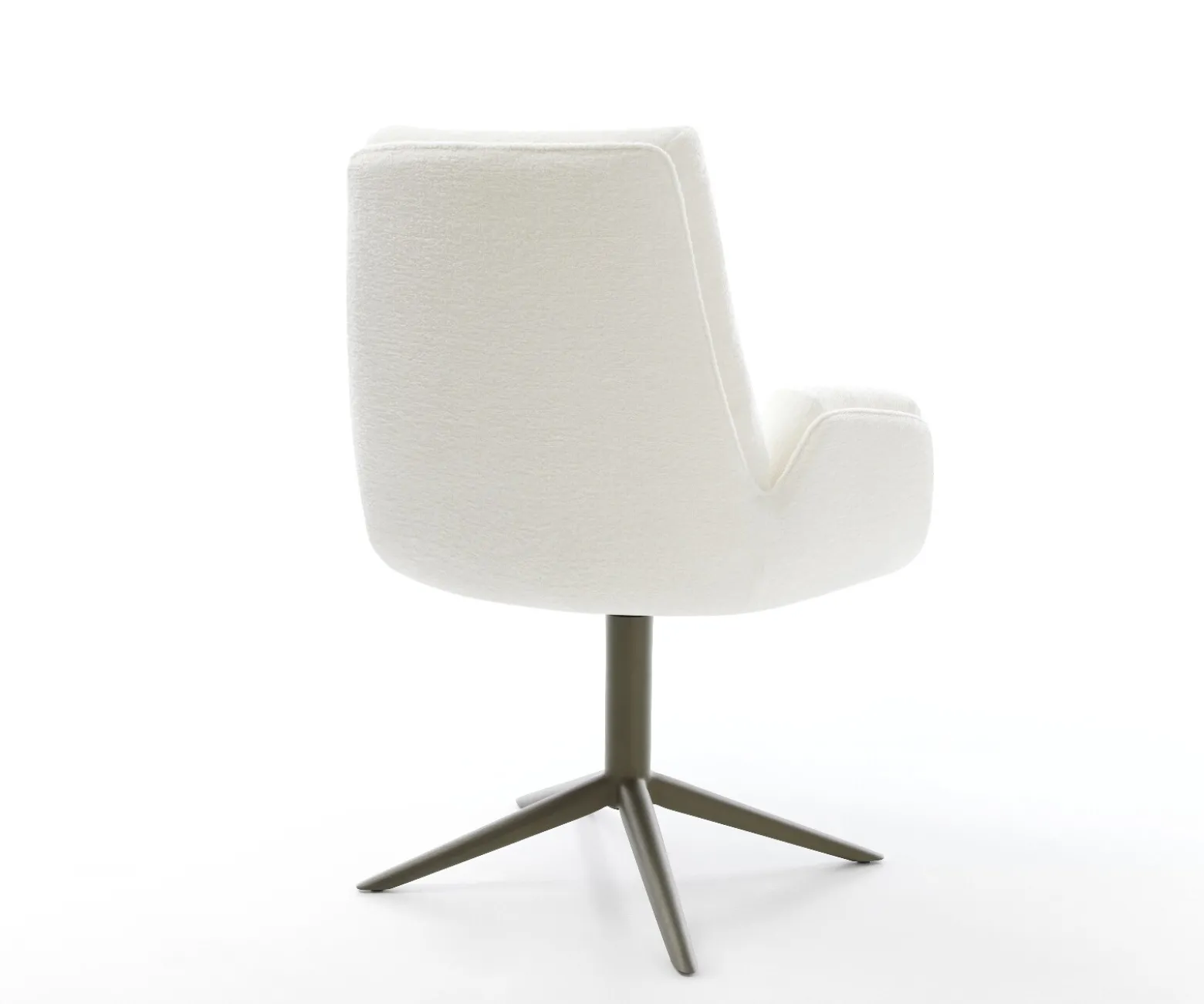 DrehstuhlClea-Flex Bouclé Soft Beige Fußkreuz Effektfinish Titan 360° drehbar Wippfunktion Sofort versandfertig