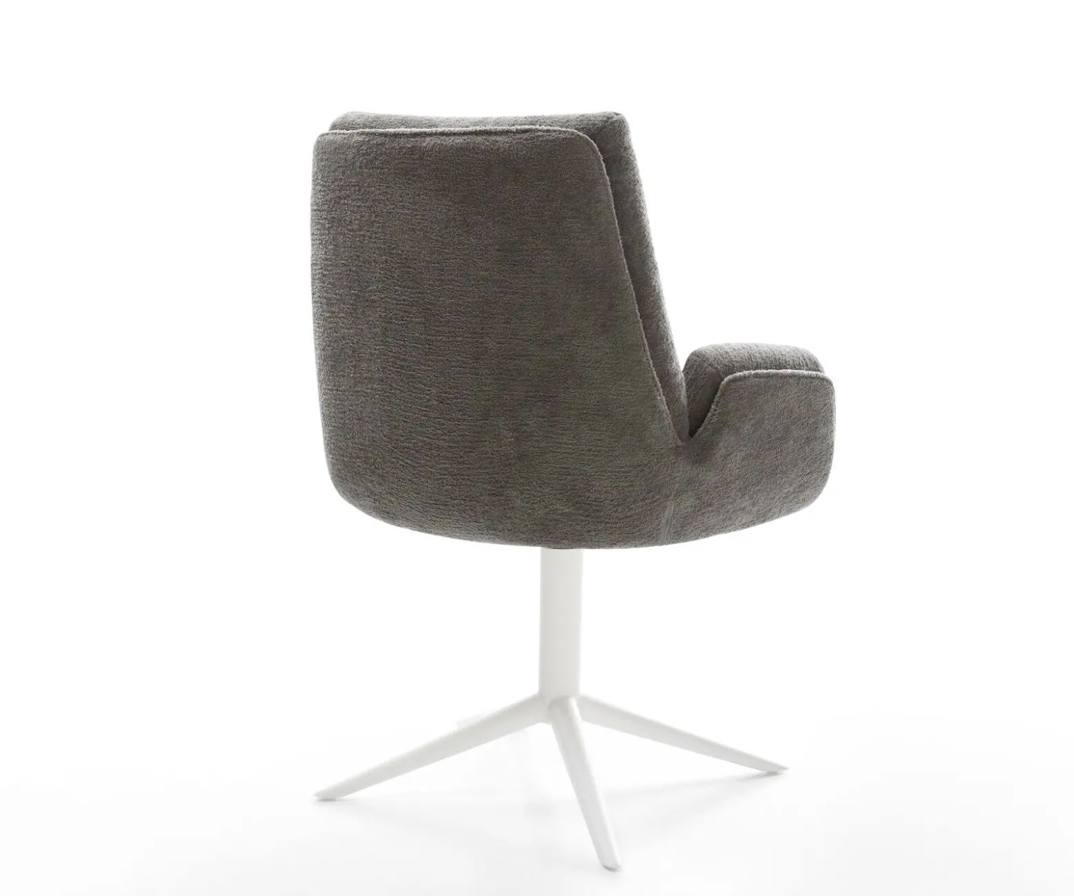 DrehstuhlClea-Flex Bouclé Soft Schlamm Fußkreuz Weiß 360° drehbar Wippfunktion Sofort versandfertig