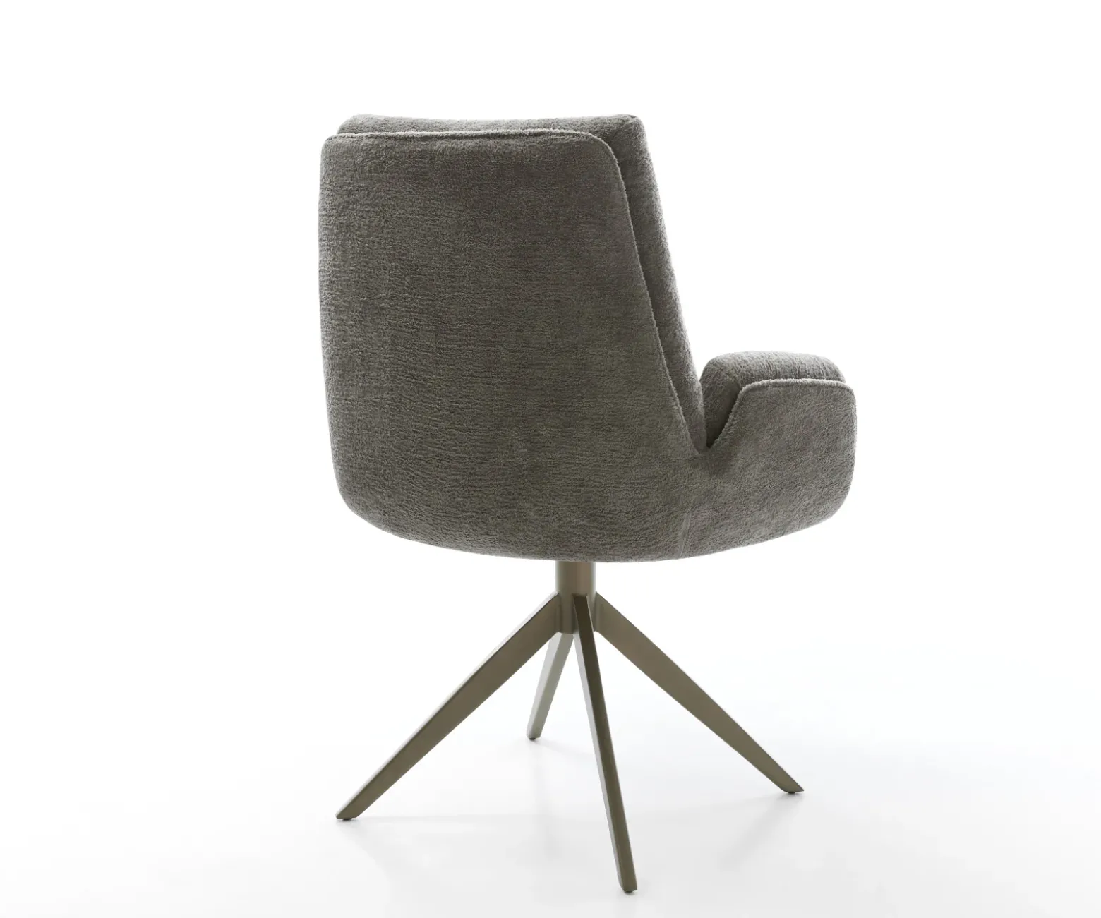 DrehstuhlClea-Flex Bouclé Soft Schlamm Kreuzgestell breit Effektfinish Titan 360° drehbar Wippfunktion Sofort versandfertig
