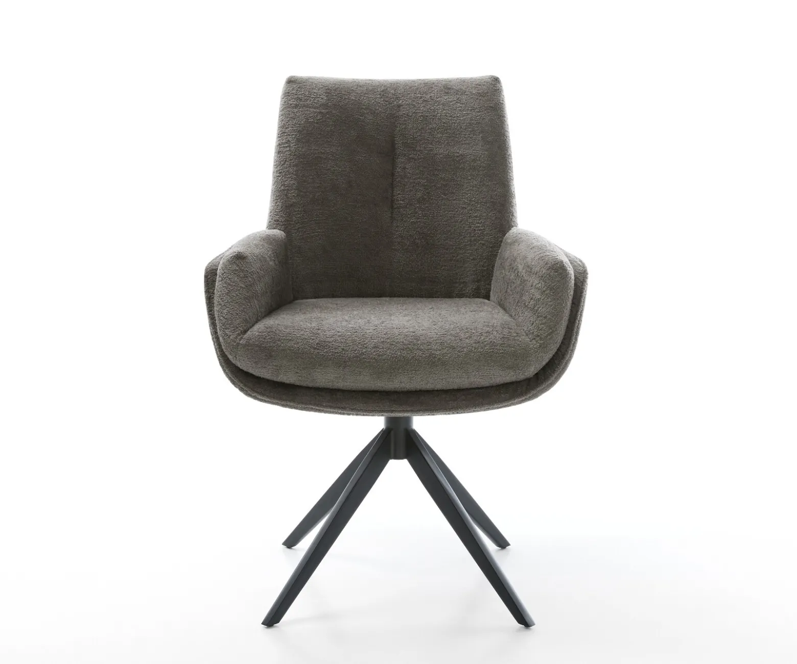 DrehstuhlClea-Flex Bouclé Soft Schlamm Kreuzgestell breit Schwarz 360° drehbar Wippfunktion Sofort versandfertig