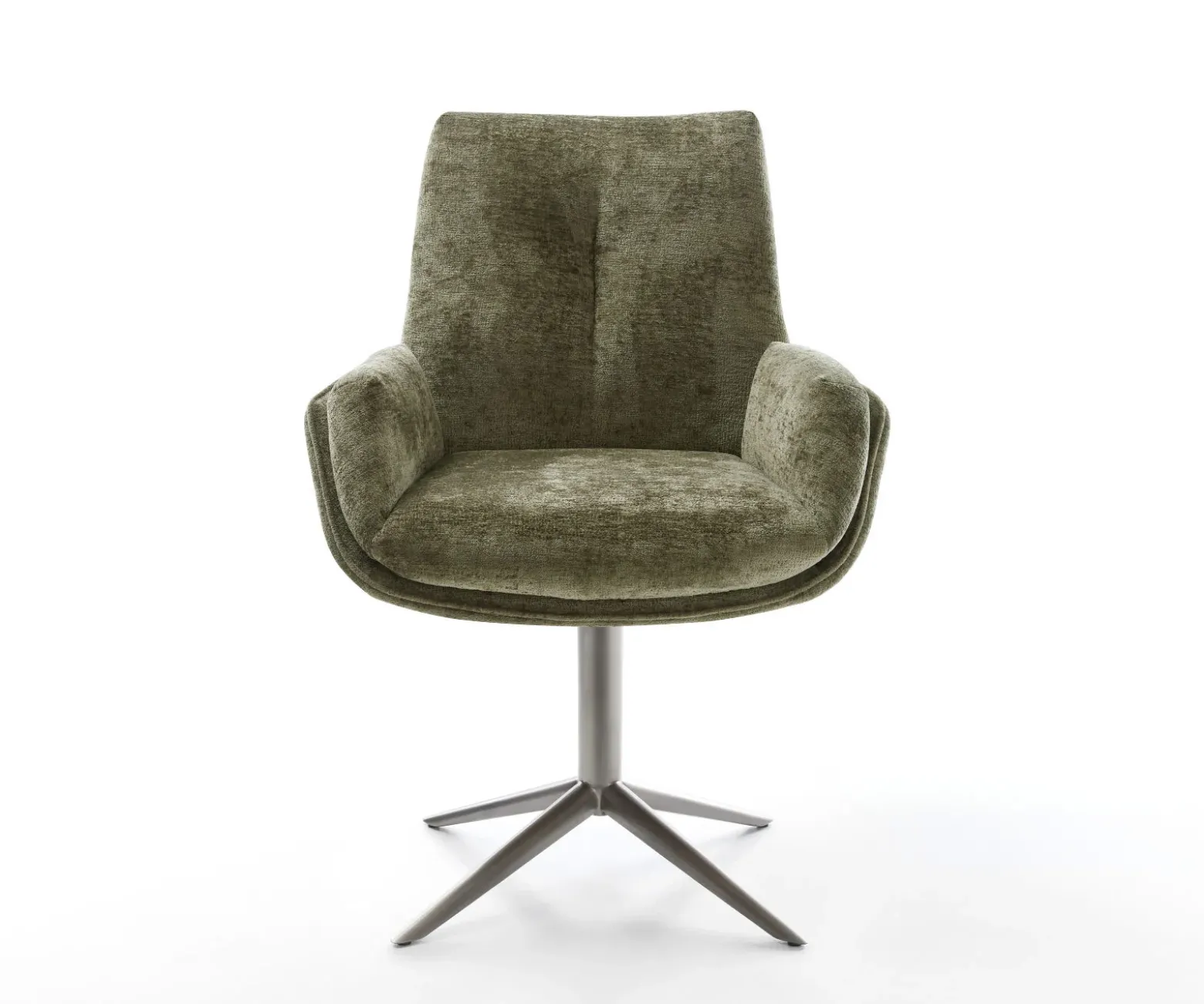 DrehstuhlClea-Flex Chenille Olive Fußkreuz Graphit 360° drehbar Wippfunktion Sofort versandfertig