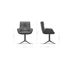 DrehstuhlClea-Flex Chenille Olive Fußkreuz Graphit 360° drehbar Wippfunktion Sofort versandfertig