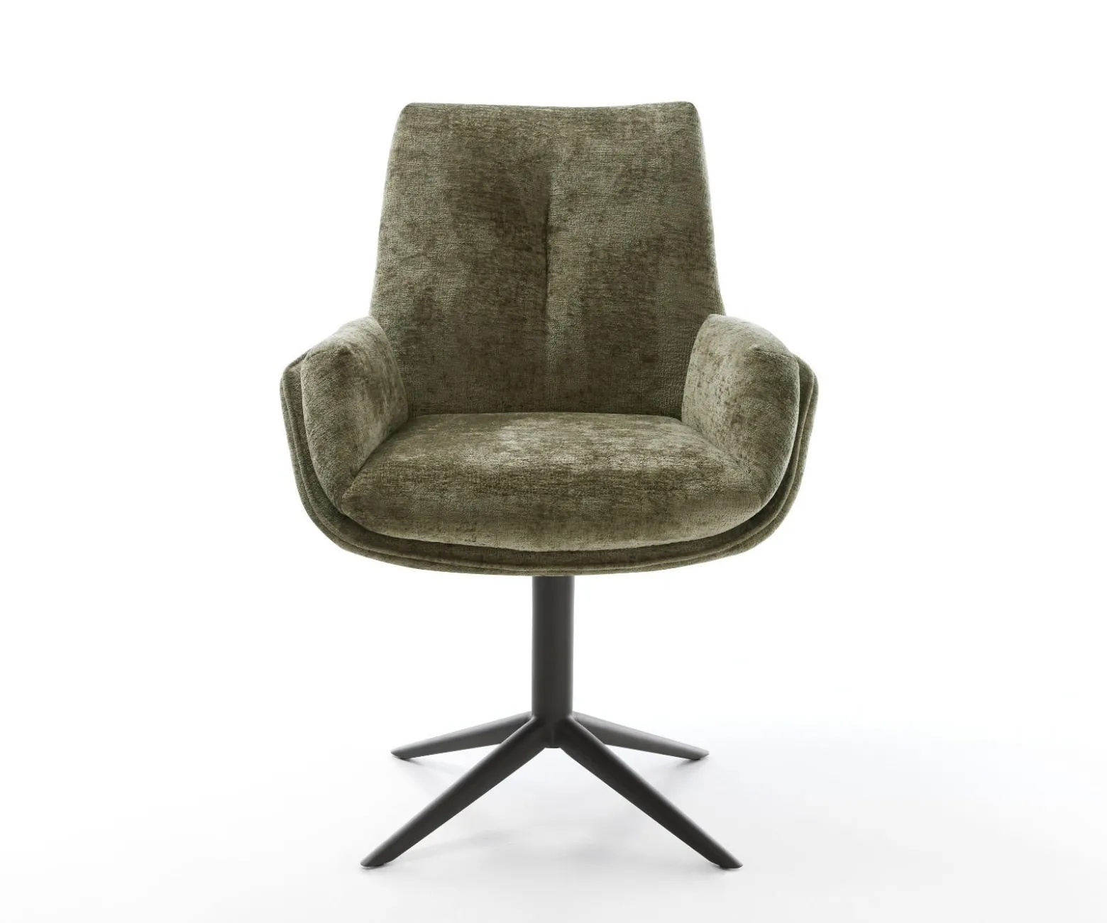 DrehstuhlClea-Flex Chenille Olive Fußkreuz Schwarz 360° drehbar Wippfunktion Sofort versandfertig