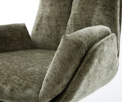 DrehstuhlClea-Flex Chenille Olive Kreuzgestell breit Effektfinish Titan 360° drehbar Wippfunktion Sofort versandfertig