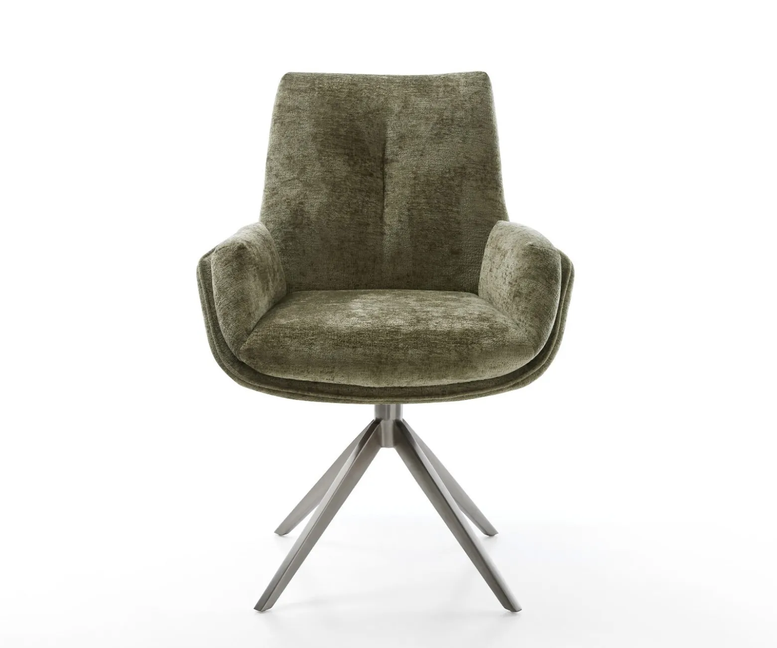 DrehstuhlClea-Flex Chenille Olive Kreuzgestell breit Graphit 360° drehbar Wippfunktion Sofort versandfertig