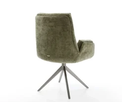DrehstuhlClea-Flex Chenille Olive Kreuzgestell breit Graphit 360° drehbar Wippfunktion Sofort versandfertig