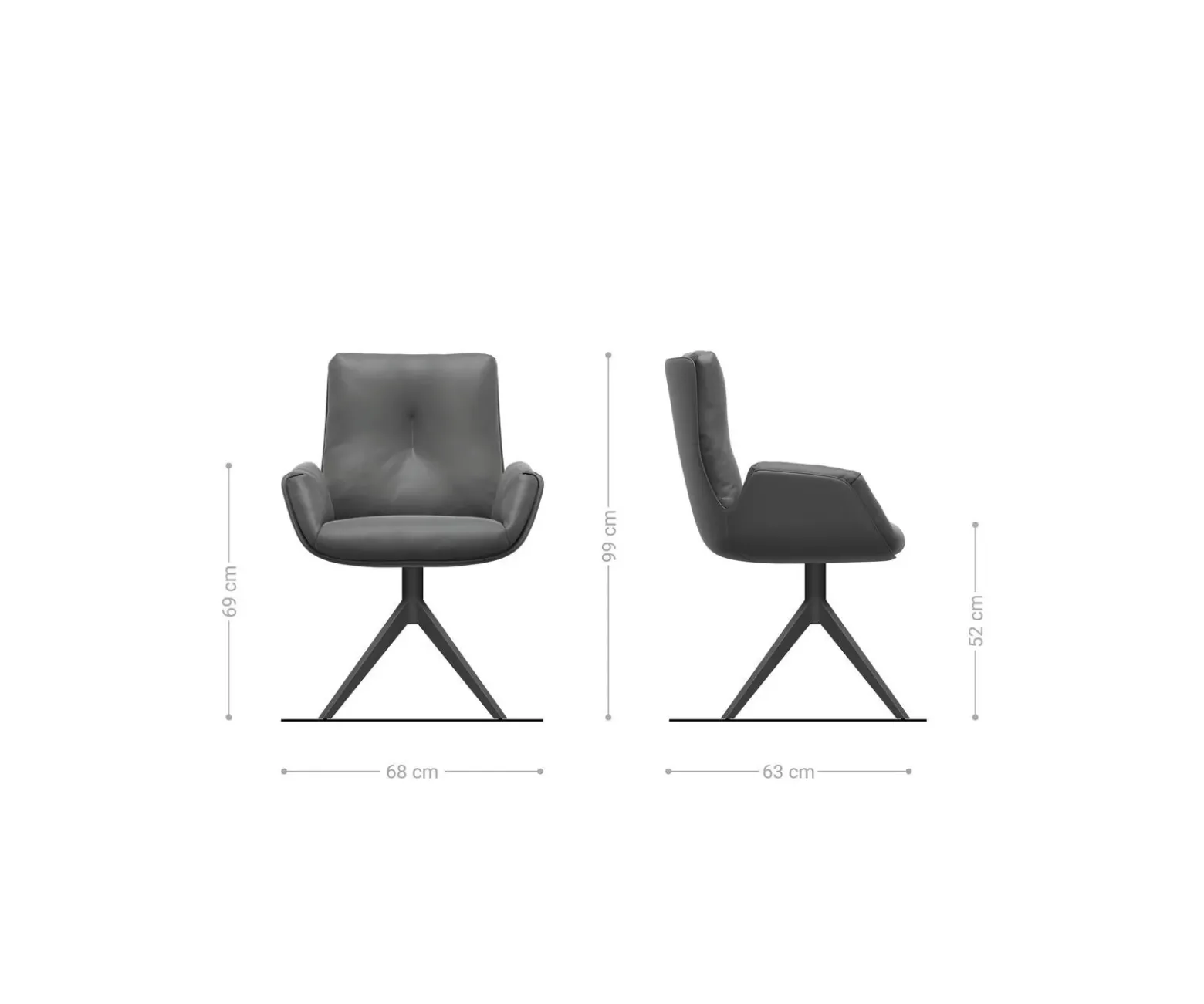 DrehstuhlClea-Flex Materialmix Echtleder Weiß-Silbergrau Kreuzgestell breit Weiß 360° drehbar Wippfunktion Sofort versandfertig