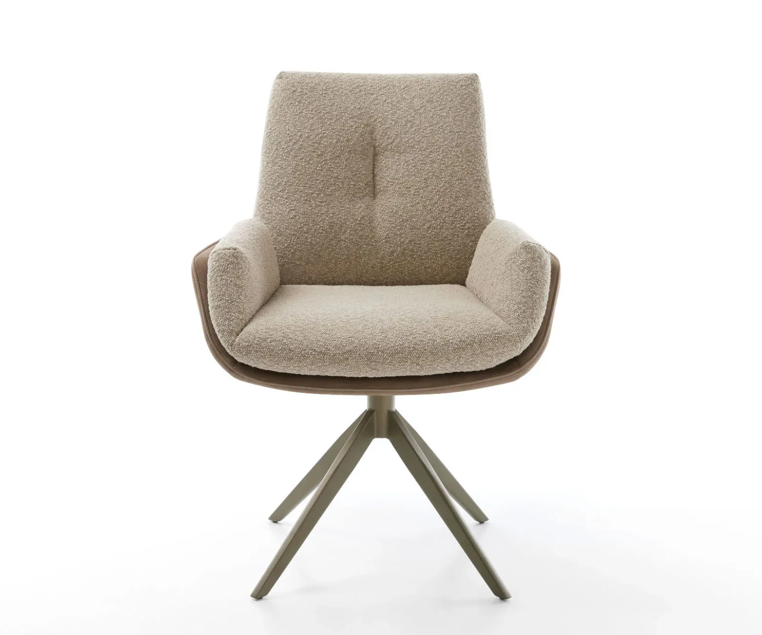 DrehstuhlClea-Flex Materialmix Schlamm Kreuzgestell breit Effektfinish Titan 360° drehbar Sofort versandfertig