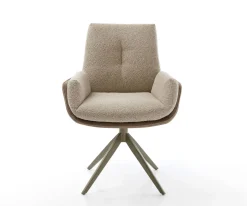 DrehstuhlClea-Flex Materialmix Schlamm Kreuzgestell breit Effektfinish Titan 360° drehbar Wippfunktion Sofort versandfertig