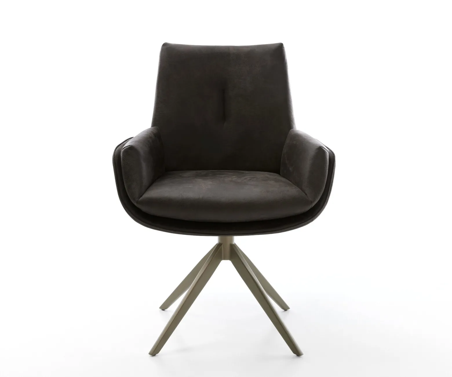 DrehstuhlClea-Flex Mikrofaser Anthrazit Vintage Kreuzgestell breit Effektfinish Titan 360° drehbar Wippfunktion Sofort versandfertig