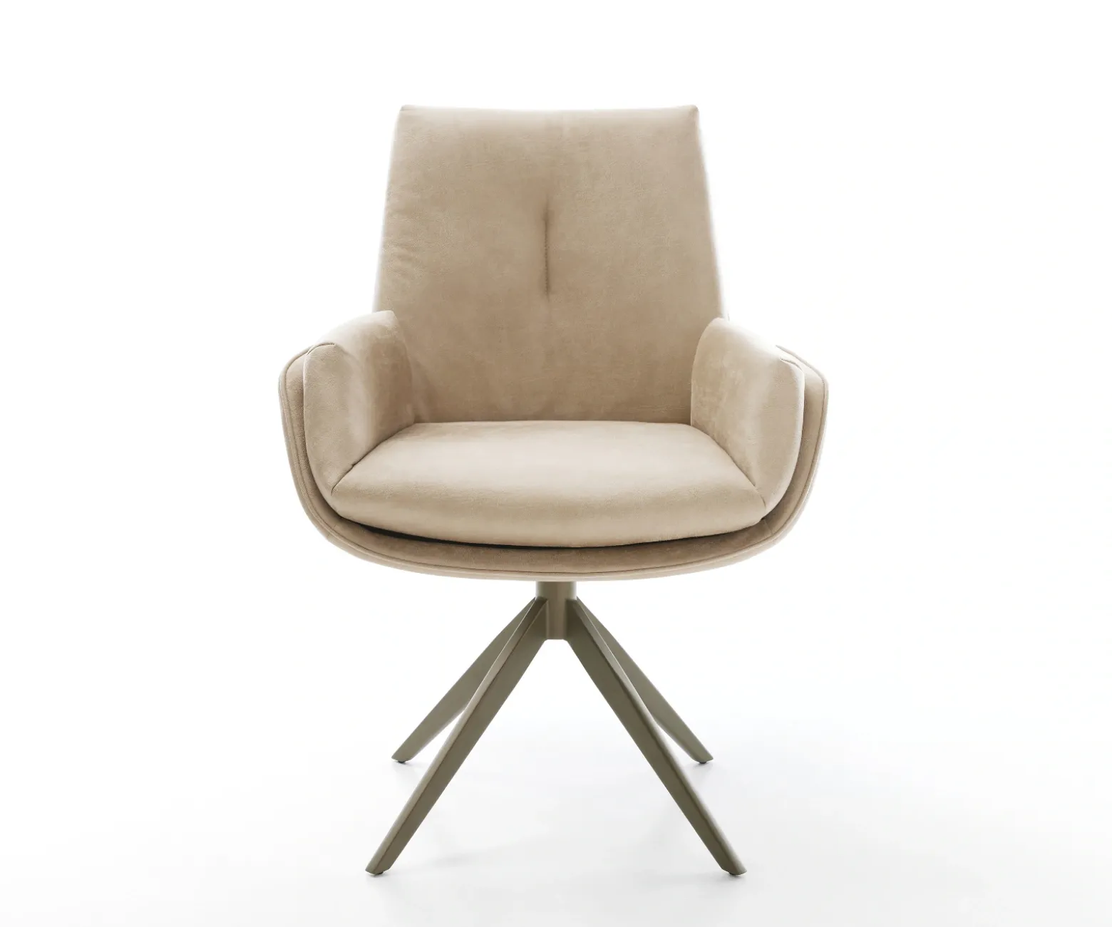 DrehstuhlClea-Flex Mikrofaser Beige Vintage Kreuzgestell breit Effektfinish Titan 360° drehbar Wippfunktion Sofort versandfertig