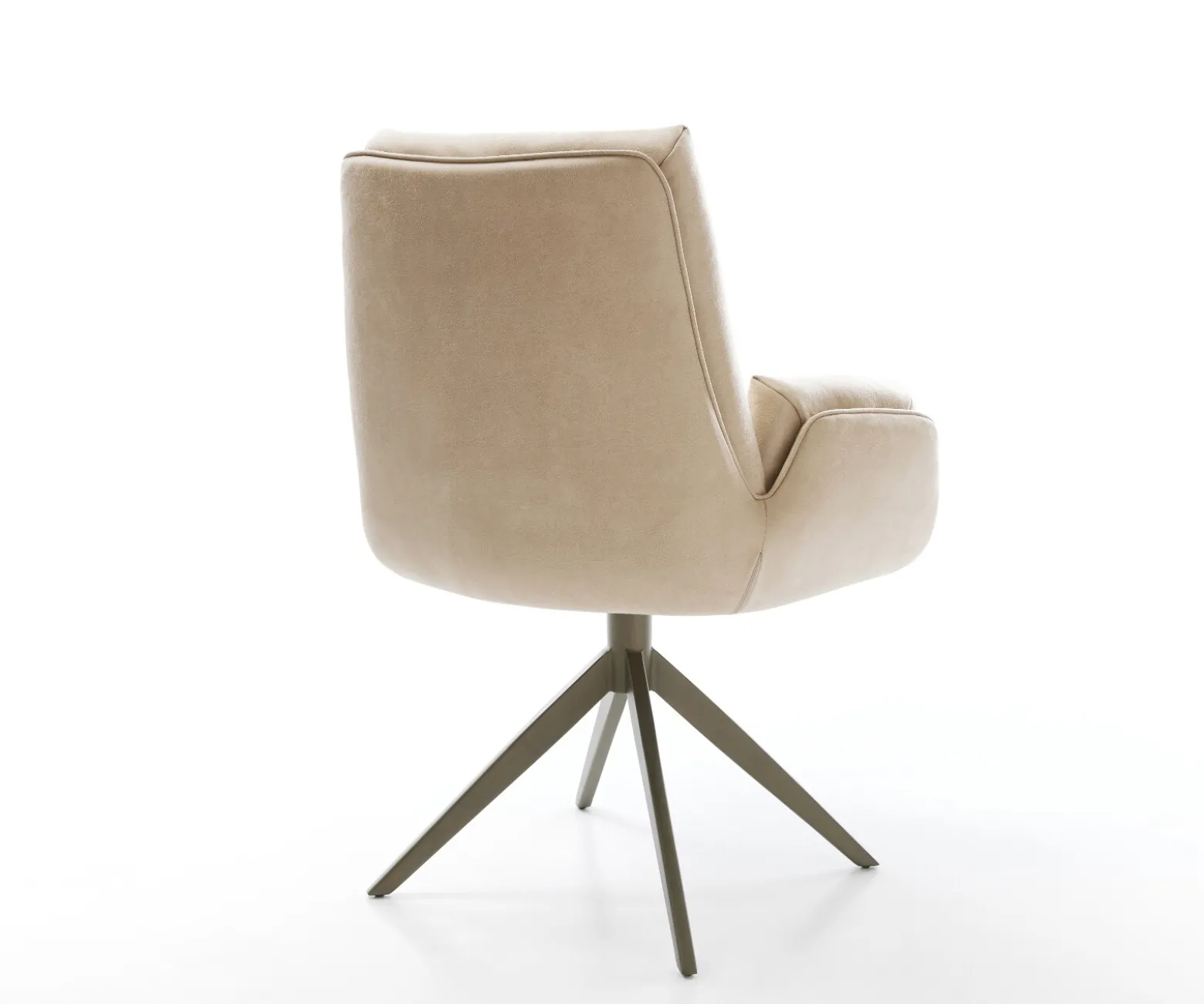 DrehstuhlClea-Flex Mikrofaser Beige Vintage Kreuzgestell breit Effektfinish Titan 360° drehbar Wippfunktion Sofort versandfertig