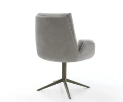 DrehstuhlClea-Flex Strukturstoff Soft Grau Fußkreuz Effektfinish Titan 360° drehbar Wippfunktion Sofort versandfertig