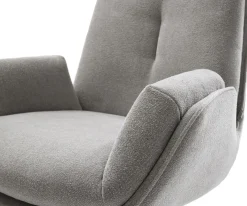 DrehstuhlClea-Flex Strukturstoff Soft Grau Fußkreuz Graphit 360° drehbar Wippfunktion Sofort versandfertig