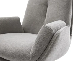 DrehstuhlClea-Flex Strukturstoff Soft Grau Kreuzgestell breit Effektfinish Titan 360° drehbar Wippfunktion Sofort versandfertig