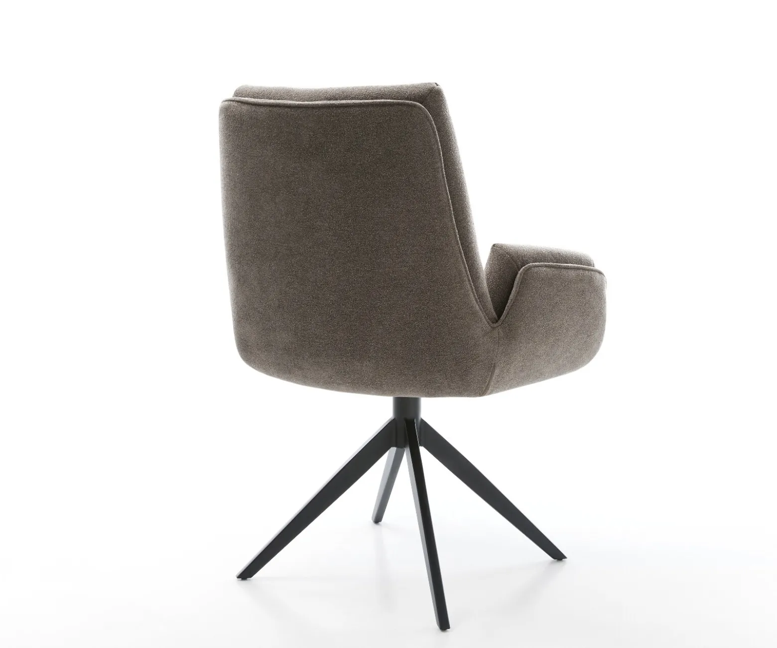 DrehstuhlClea-Flex Strukturstoff Soft Taupe Kreuzgestell breit Schwarz 360° drehbar Wippfunktion Sofort versandfertig