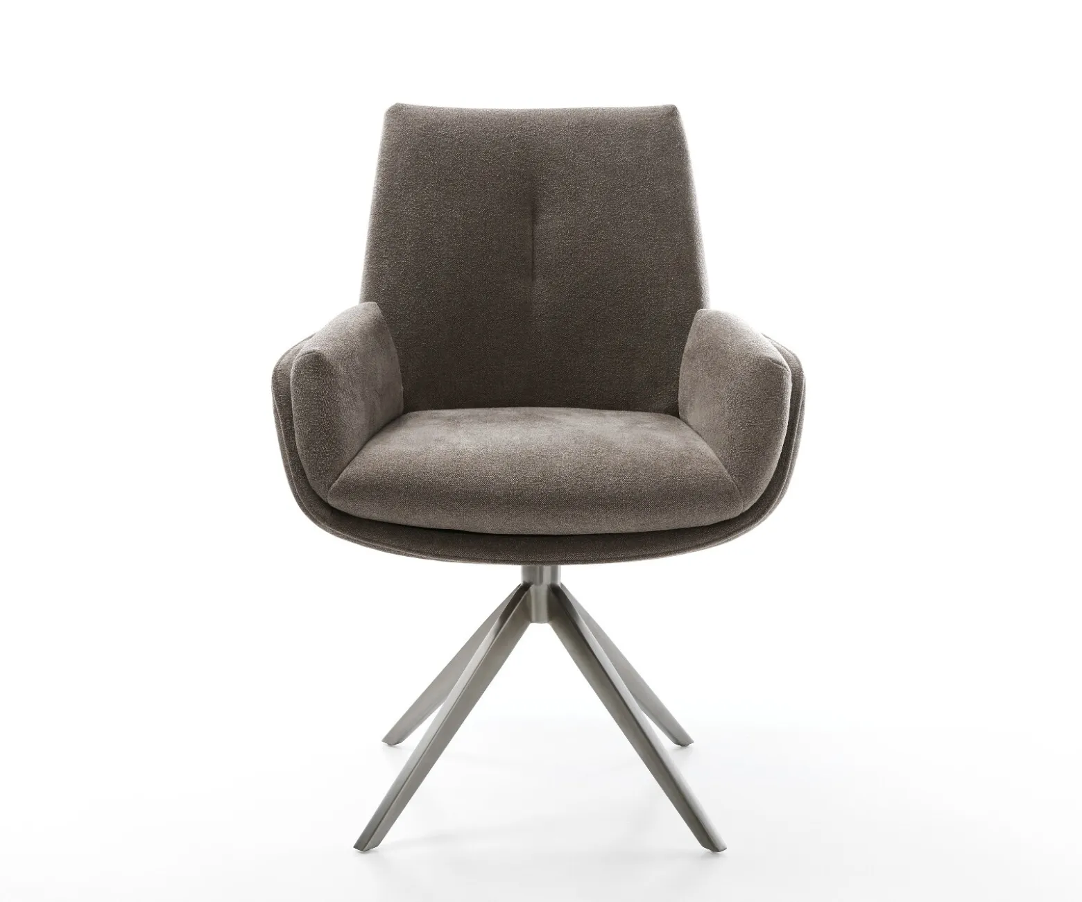 DrehstuhlClea-Flex Strukturstoff Soft Taupe Kreuzgestell breit Graphit 360° drehbar Wippfunktion Sofort versandfertig