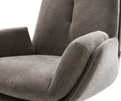 DrehstuhlClea-Flex Strukturstoff Soft Taupe Kreuzgestell breit Graphit 360° drehbar Wippfunktion Sofort versandfertig
