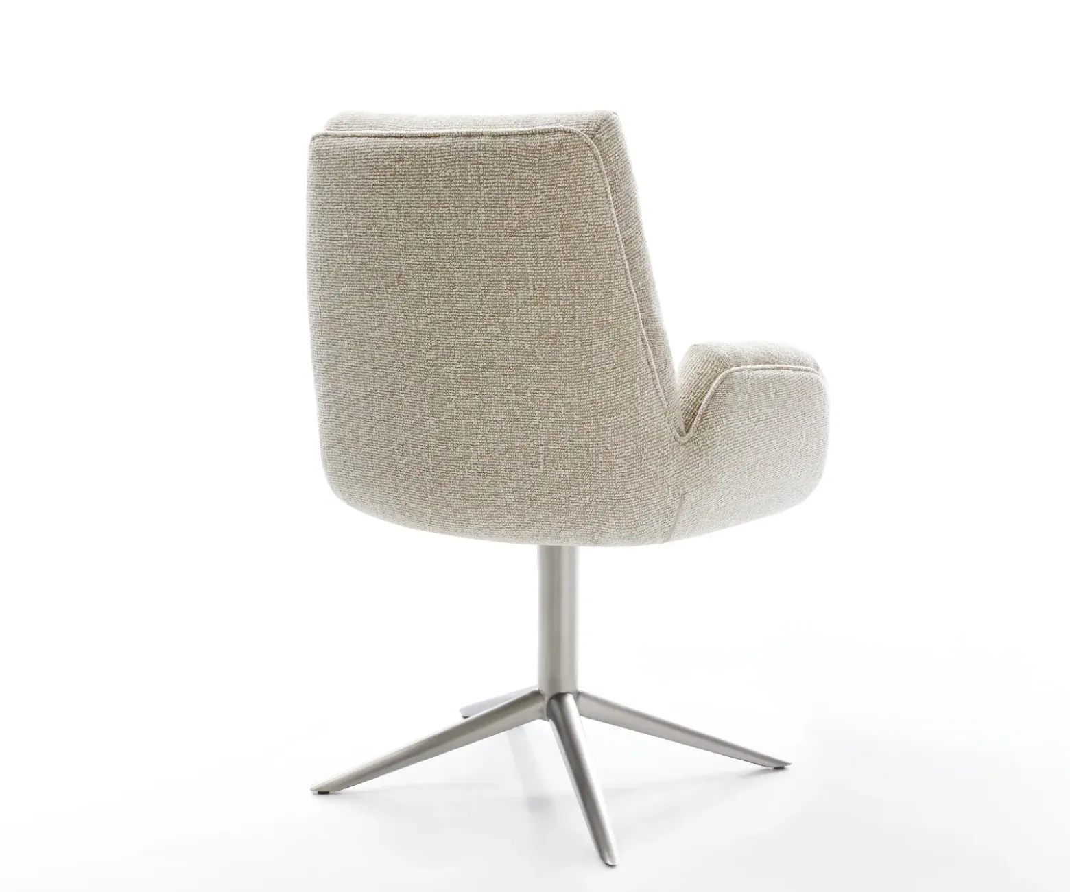 DrehstuhlClea-Flex Webstoff Soft Beige Fußkreuz Edelstahl 360° drehbar Wippfunktion Sofort versandfertig