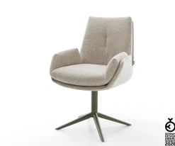 DrehstuhlClea-Flex Webstoff Soft Beige Fußkreuz Effektfinish Titan 360° drehbar Wippfunktion Sofort versandfertig