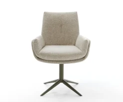 DrehstuhlClea-Flex Webstoff Soft Beige Fußkreuz Effektfinish Titan 360° drehbar Wippfunktion Sofort versandfertig