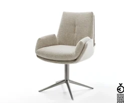 DrehstuhlClea-Flex Webstoff Soft Beige Fußkreuz Graphit 360° drehbar Wippfunktion Sofort versandfertig