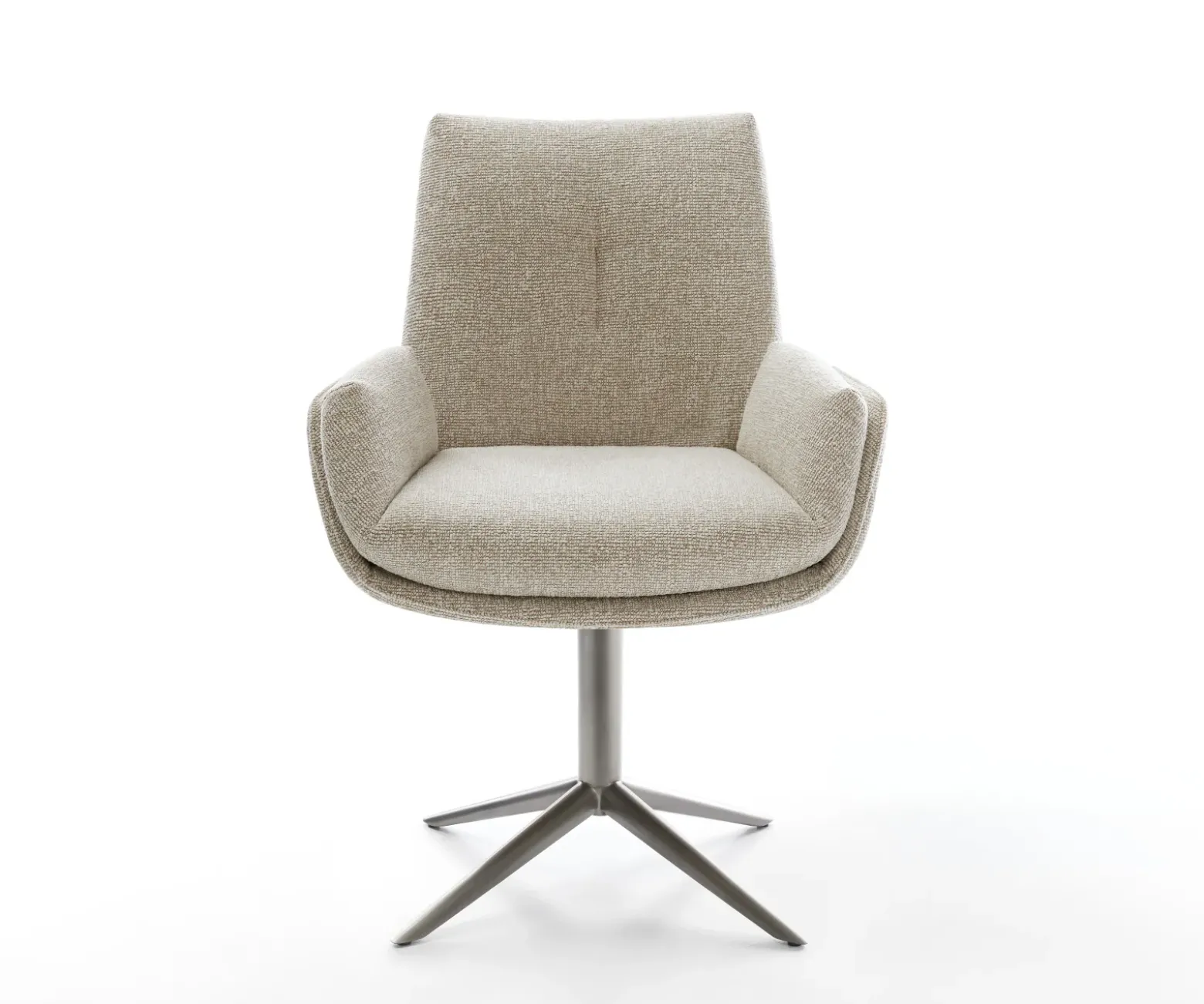 DrehstuhlClea-Flex Webstoff Soft Beige Fußkreuz Graphit 360° drehbar Wippfunktion Sofort versandfertig