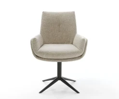 DrehstuhlClea-Flex Webstoff Soft Beige Fußkreuz Schwarz 360° drehbar Wippfunktion Sofort versandfertig