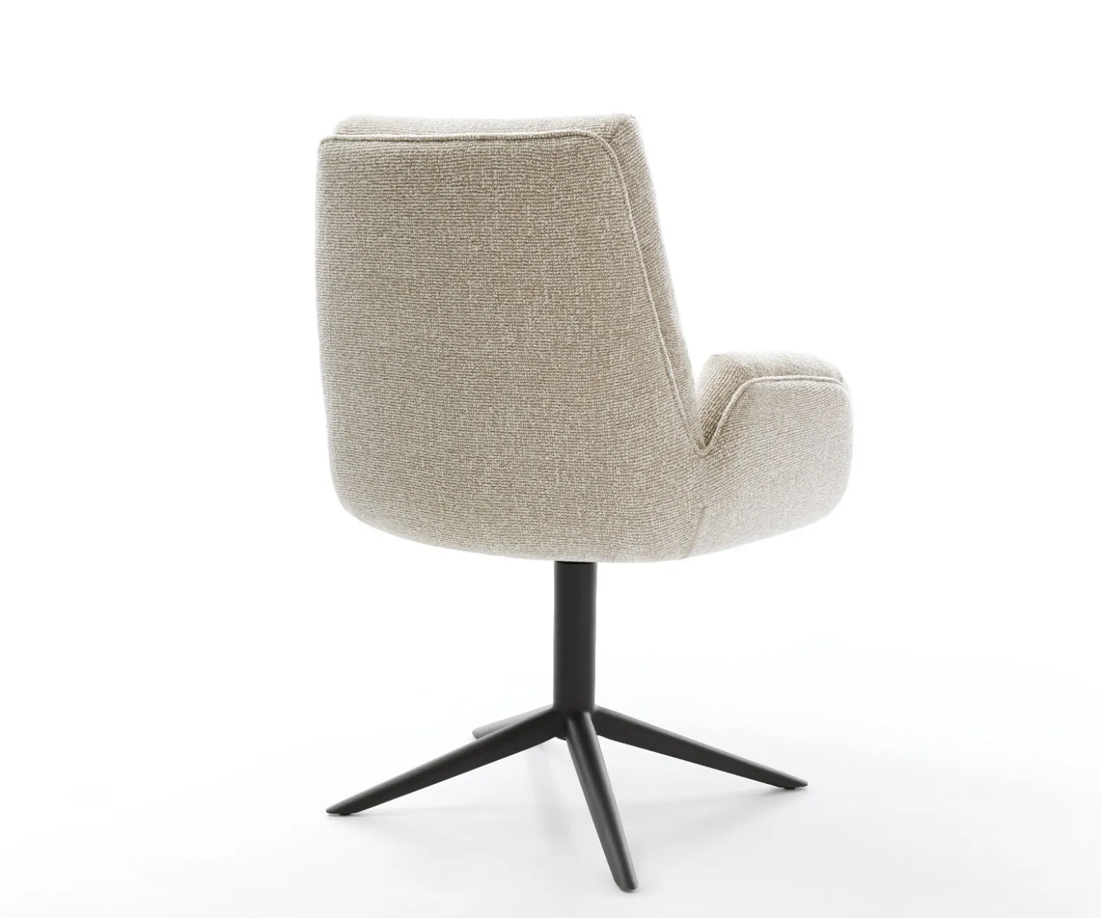 DrehstuhlClea-Flex Webstoff Soft Beige Fußkreuz Schwarz 360° drehbar Wippfunktion Sofort versandfertig