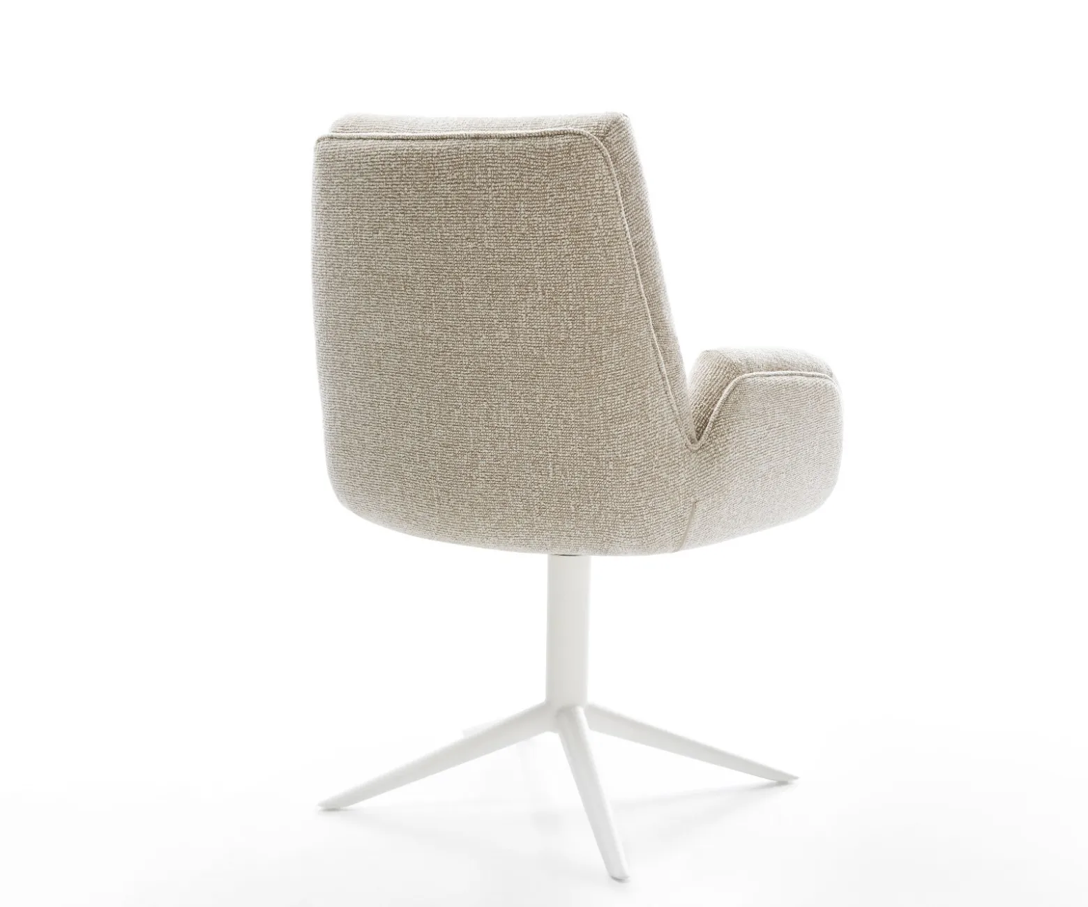DrehstuhlClea-Flex Webstoff Soft Beige Fußkreuz Weiß 360° drehbar Wippfunktion Sofort versandfertig