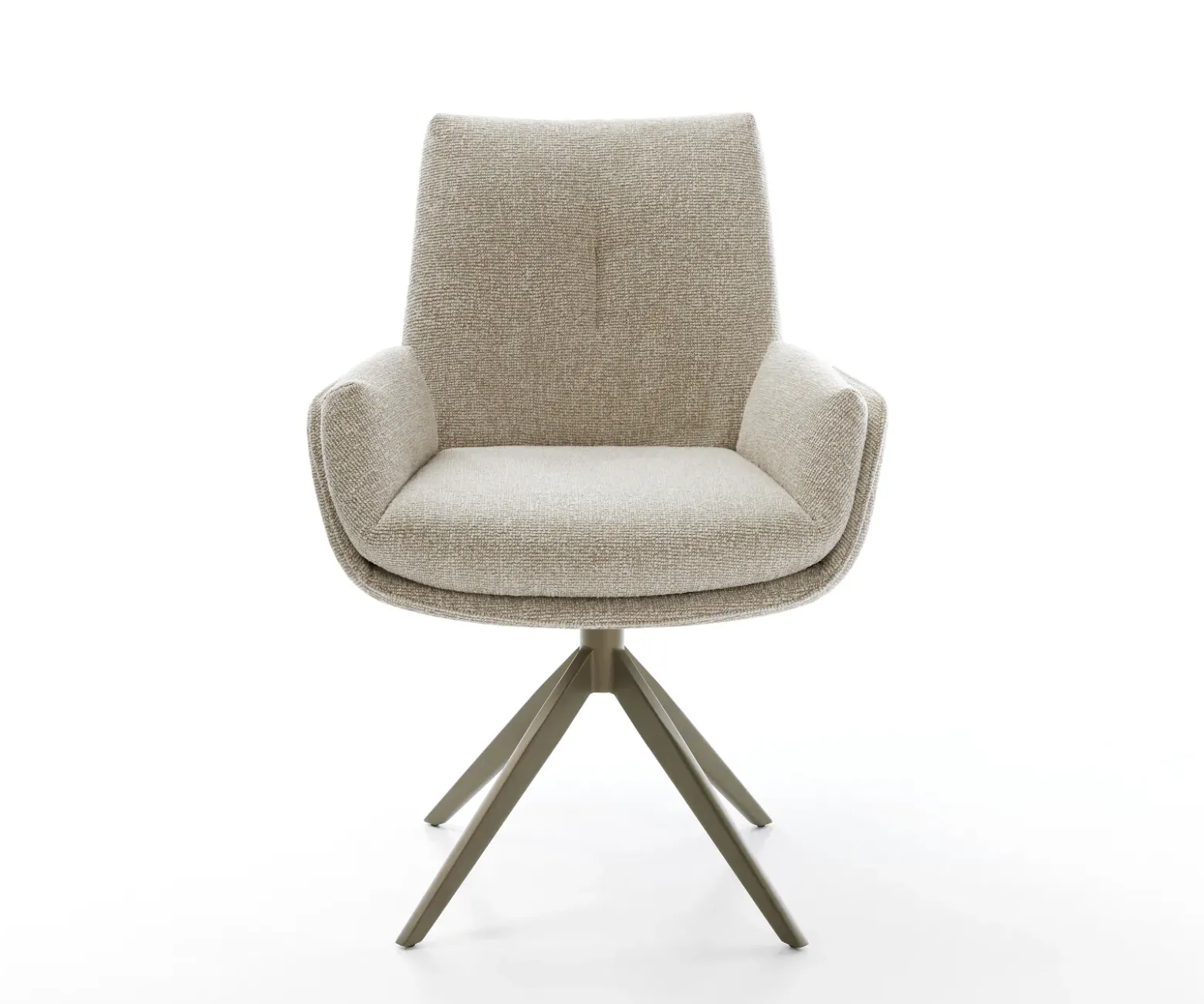 DrehstuhlClea-Flex Webstoff Soft Beige Kreuzgestell breit Effektfinish Titan 360° drehbar Wippfunktion Sofort versandfertig