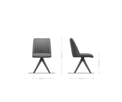 DrehstuhlElso-Flex Echt-Leder Schwarz Holzgestell kantig Natur 360° drehbar Taschenfederkern Versandfertig ca. 28.10.26
