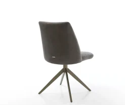 DrehstuhlElso-Flex Mikrofaser Anthrazit Vintage Kreuzgestell breit Effektfinish Titan 360° drehbar Taschenfederkern Sofort versandfertig