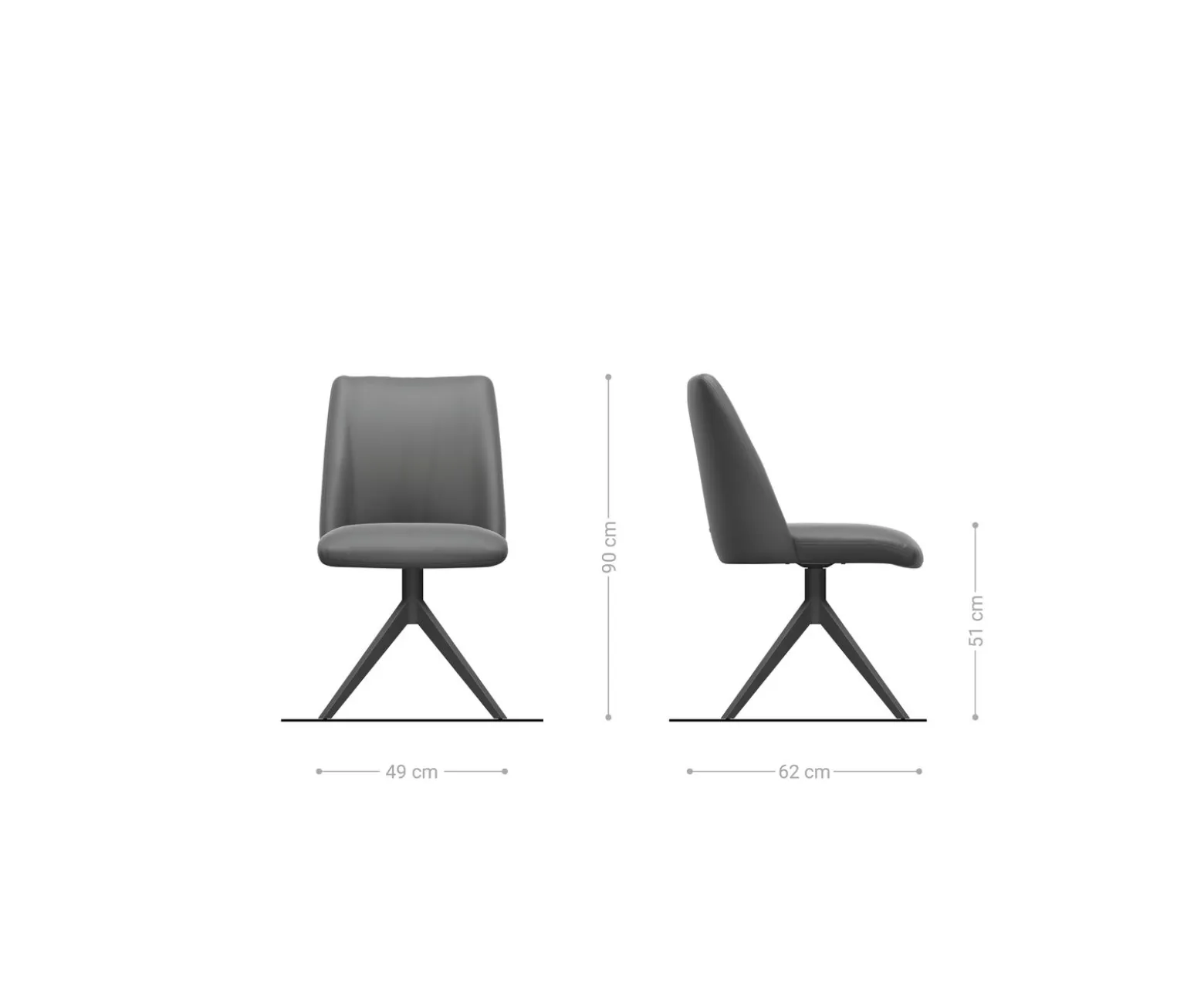 DrehstuhlElso-Flex Mikrofaser Anthrazit Vintage Kreuzgestell breit Effektfinish Titan 360° drehbar Taschenfederkern Sofort versandfertig