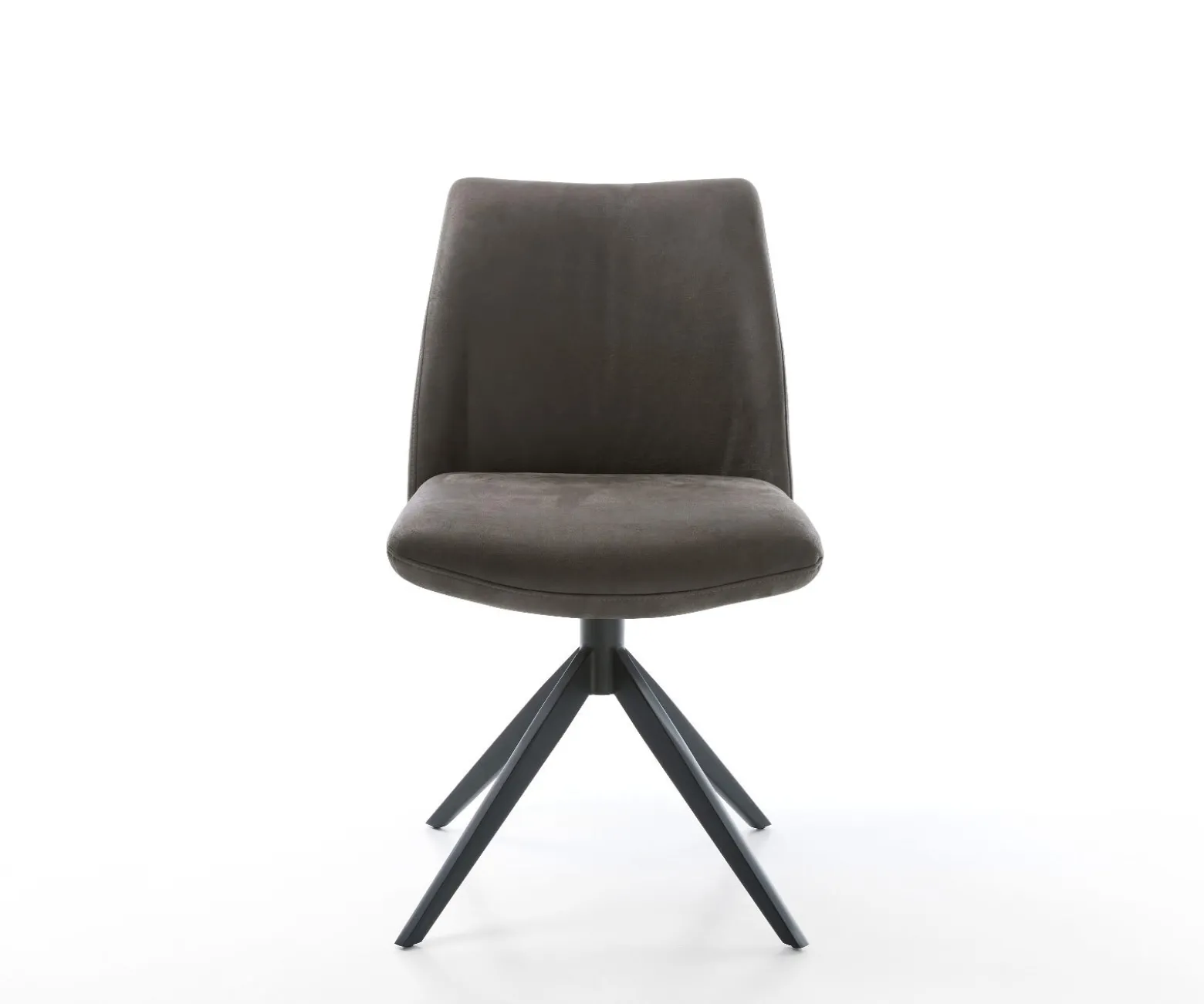 DrehstuhlElso-Flex Mikrofaser Anthrazit Vintage Kreuzgestell breit Schwarz 360° drehbar Wippfunktion Taschenfederkern Sofort versandfertig