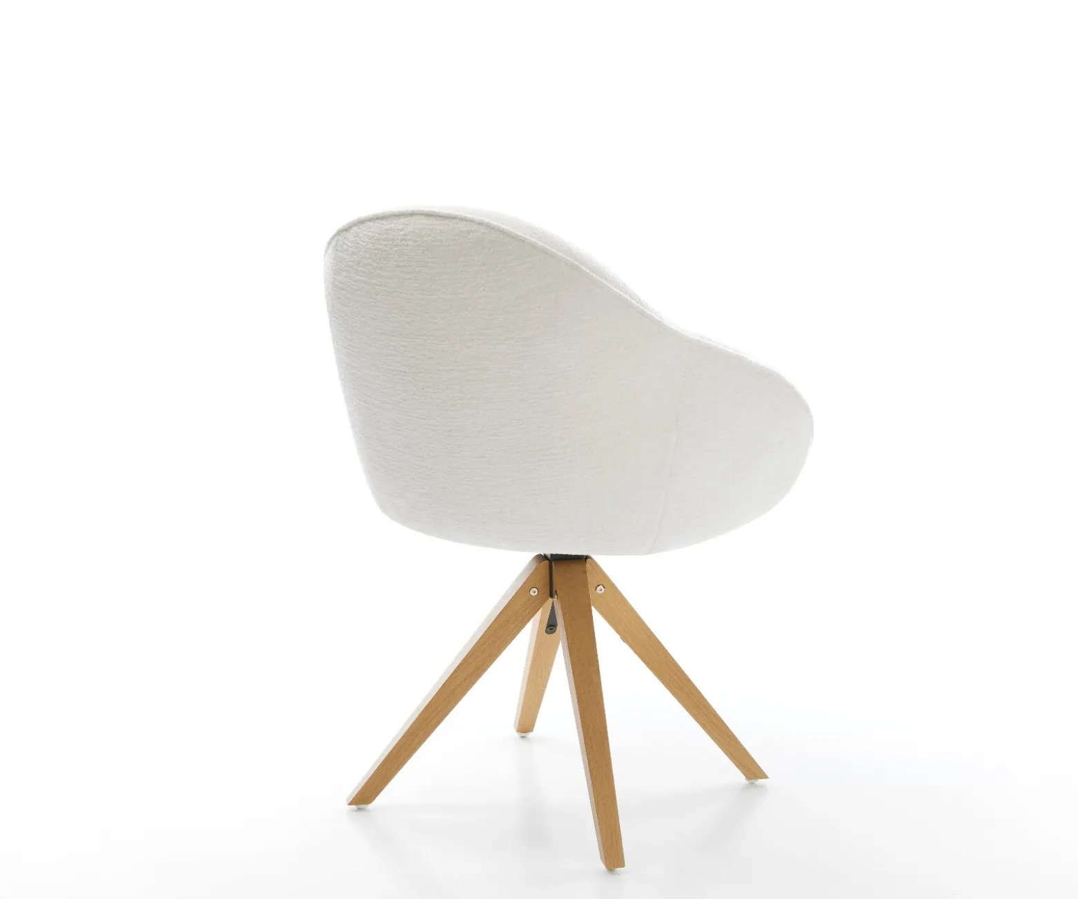 DrehstuhlGaio-Flex Bouclé Soft Beige Holzgestell kantig Natur 360° drehbar Versandfertig ca. 28.10.26