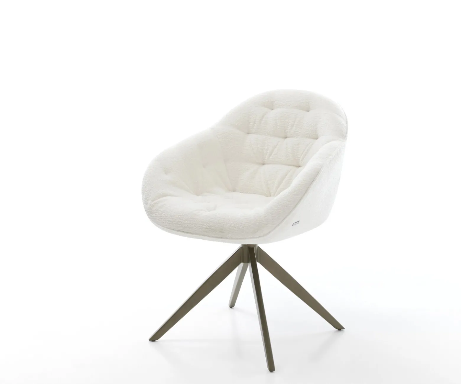 DrehstuhlGaio-Flex Bouclé Soft Beige Kreuzgestell breit Effektfinish Titan 360° drehbar Wippfunktion Sofort versandfertig