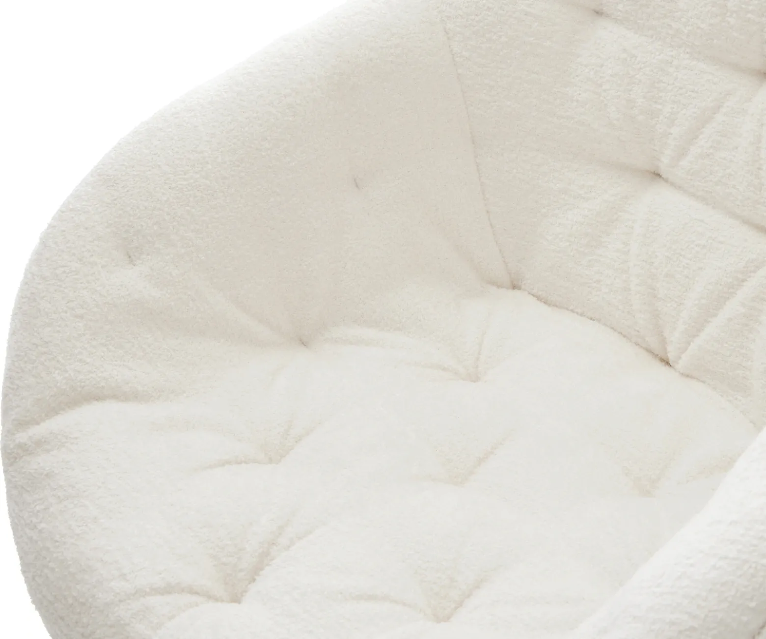 DrehstuhlGaio-Flex Bouclé Soft Beige Kreuzgestell breit Effektfinish Titan 360° drehbar Wippfunktion Sofort versandfertig