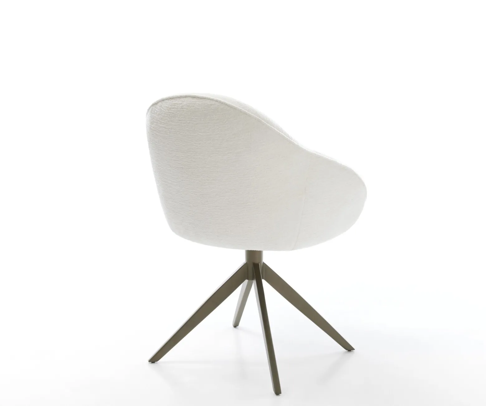 DrehstuhlGaio-Flex Bouclé Soft Beige Kreuzgestell breit Effektfinish Titan 360° drehbar Wippfunktion Sofort versandfertig