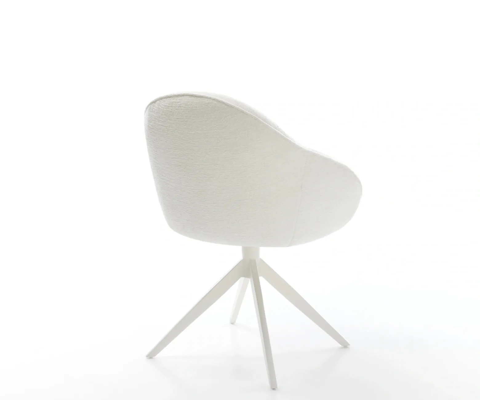 DrehstuhlGaio-Flex Bouclé Soft Beige Kreuzgestell breit Weiß 360° drehbar Wippfunktion Sofort versandfertig