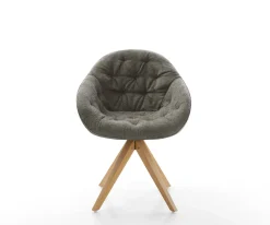 DrehstuhlGaio-Flex Bouclé Soft Schlamm Holzgestell kantig Natur 360° drehbar Versandfertig ca. 28.10.26